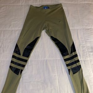 Adidas olive green leggings